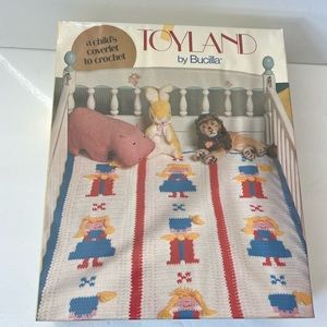 Vintage Bucilla Toyland Coverlet to Crochet 30× 45" baby blanket